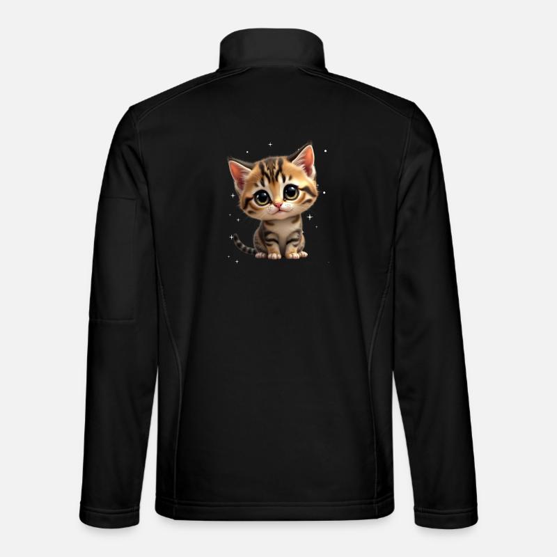 Kätzchen Sternchen Motiv - Unisex Softshelljacke - Schwarz