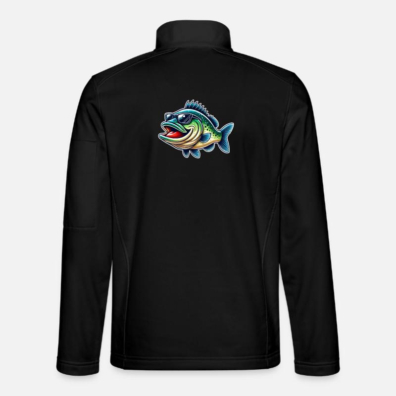 Barsch Angeln - Unisex Softshelljacke - Schwarz