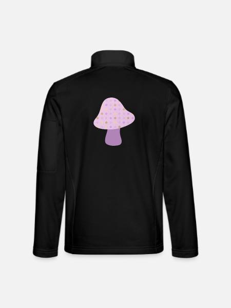 Champignon Automne Pois Pépinière Forêt d’automne - Veste en tissu softshell Unisexe - noir - Dos