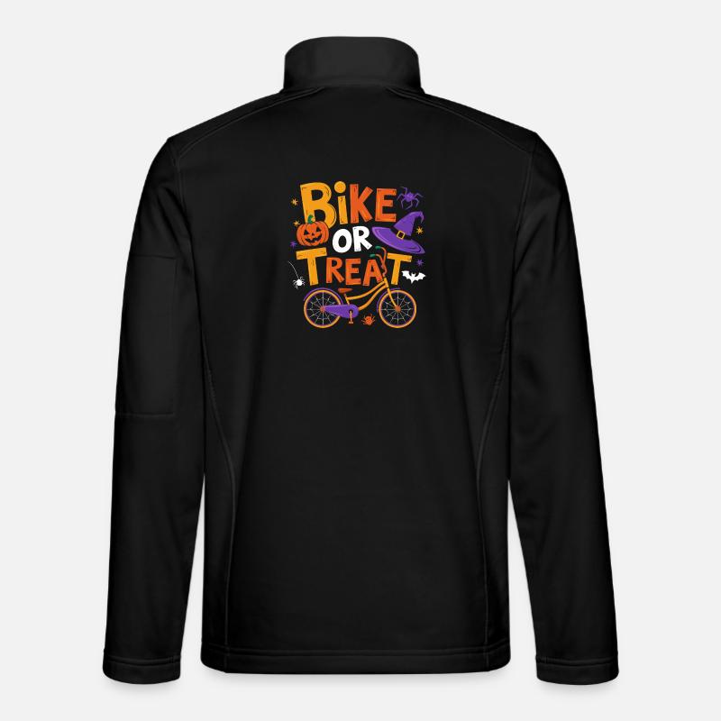 Halloween-Fahrrad oder Leckerli-Illustration - Unisex Softshelljacke - Schwarz