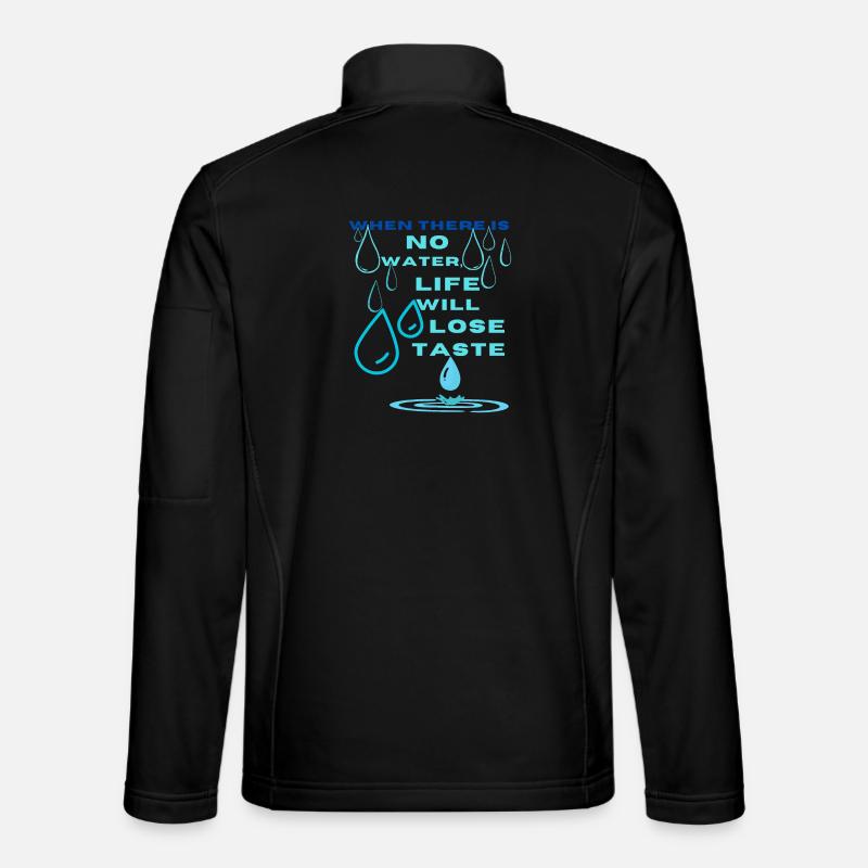 Water Conservation Inspirational Design - Unisex Softshell Jacket - black