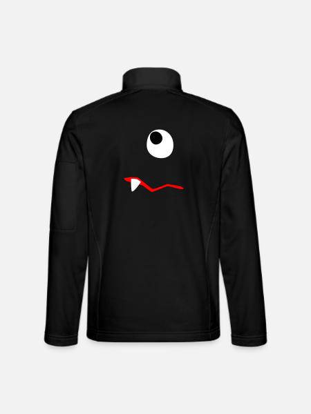 Monster Halloween traurig Comic Zombie Zahn Zyklop - Unisex Softshelljacke - Schwarz - Hinten