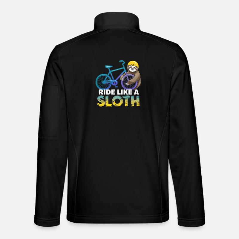 Sloth Biker with Helmet - Unisex Softshell Jacket - black