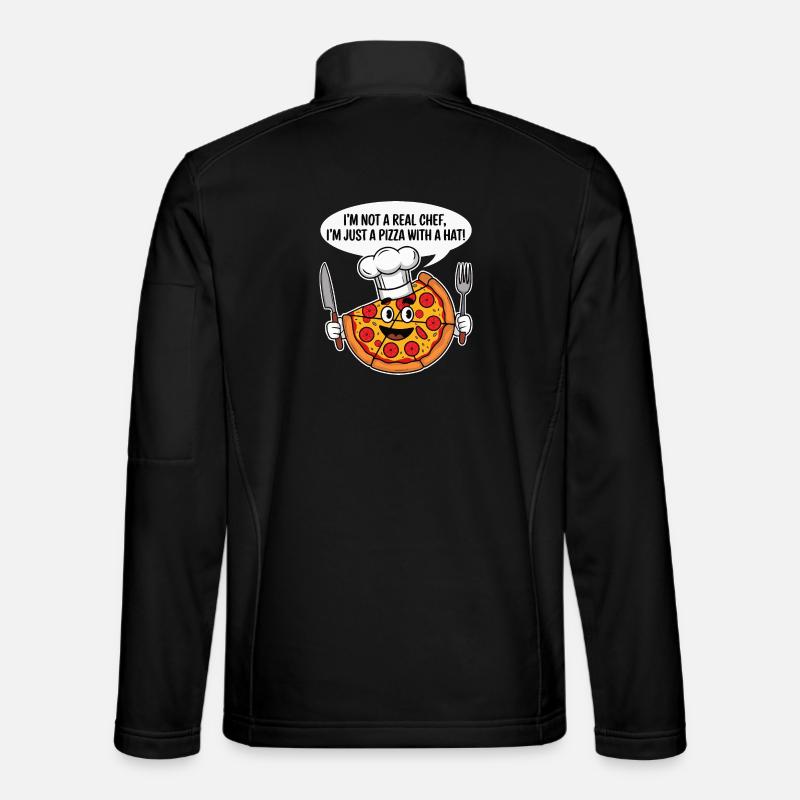 Pizza Chef Humour T-Shirt - Unisex Softshell Jacket - black