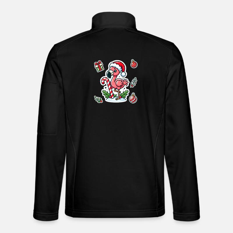 Festive Flamingo Fun - Unisex Softshelljacke - Schwarz