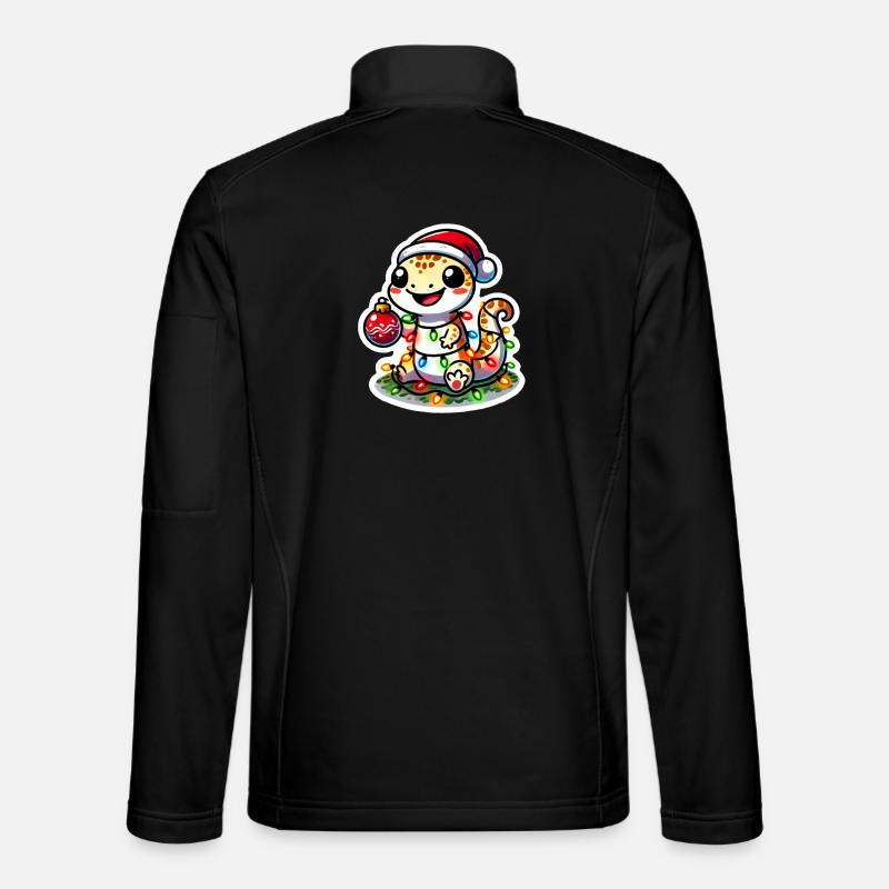Gecko de Noël Glam - Veste en tissu softshell Unisexe - noir