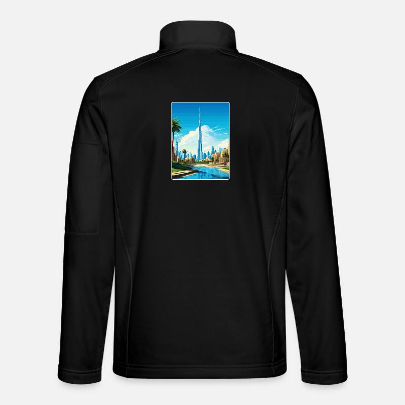 Dubai Skyline Illustration Unisex Softshelljacke