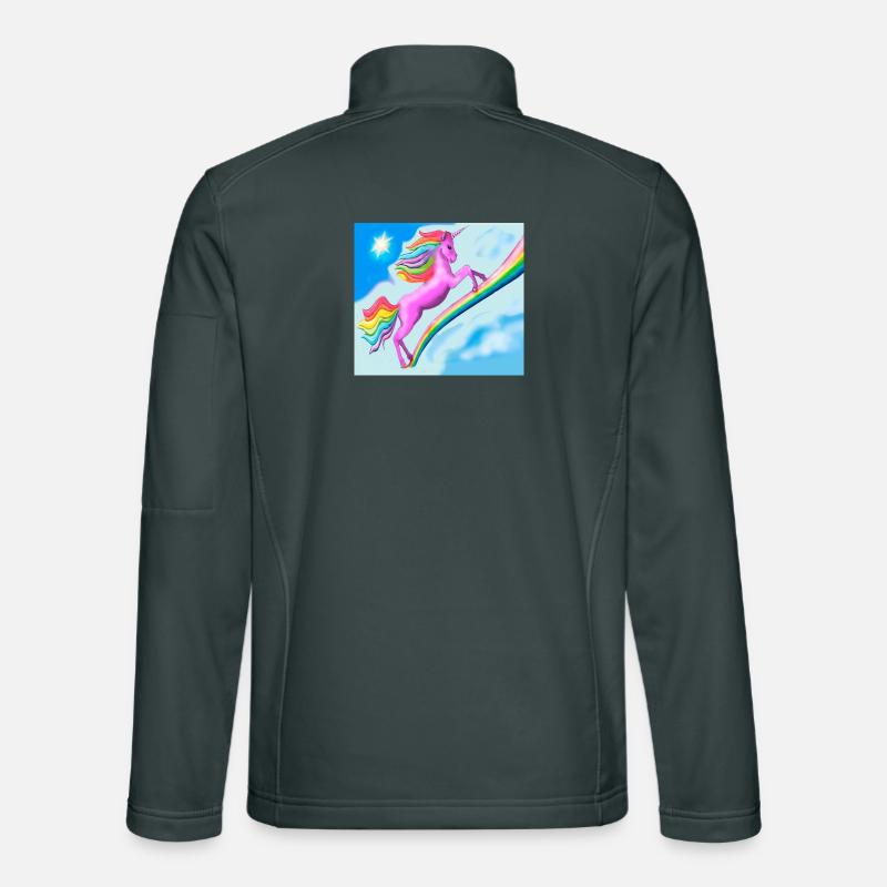 Einhorn und Regenbogen Unisex Softshelljacke