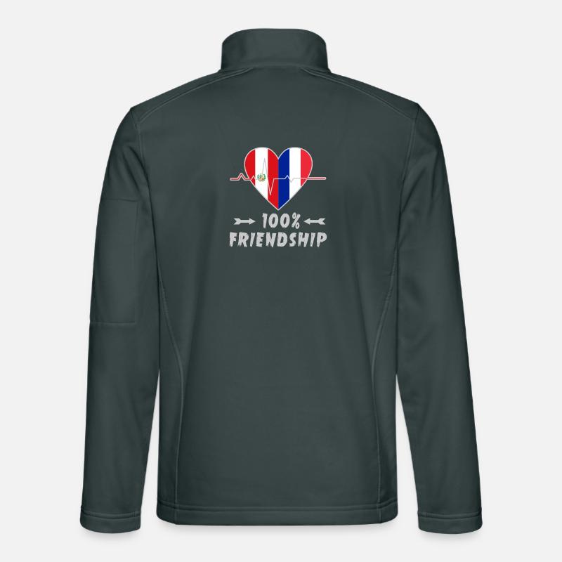 Peru und Frankreich 100% Freundschaft Unisex Softshelljacke
