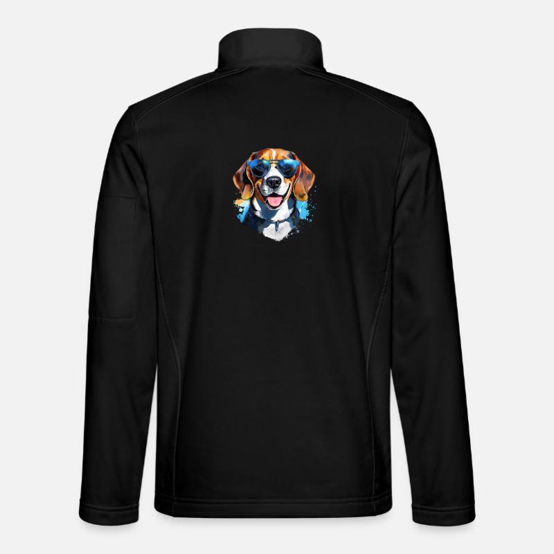 Beagle with sunglasses - Unisex Softshell Jacket - black