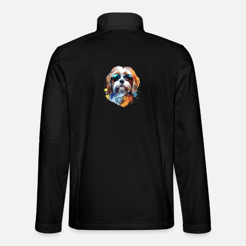 Lhasa Apso with sunglasses - Unisex Softshell Jacket - black