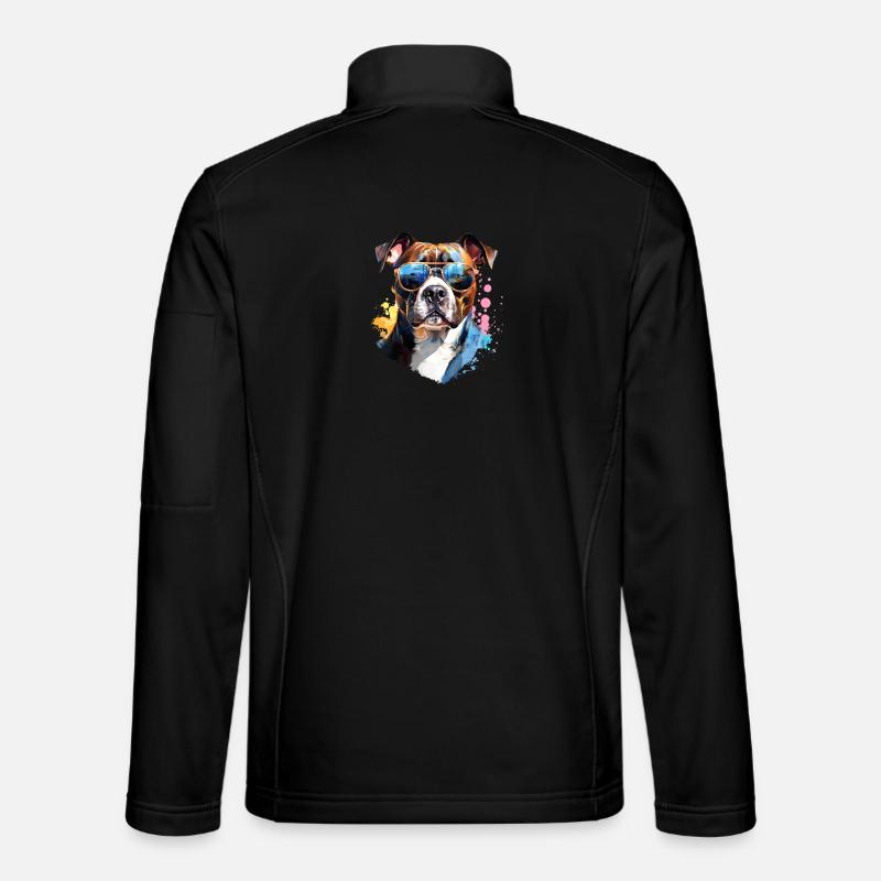 Staffordshire with sunglasses - Unisex Softshell Jacket - black