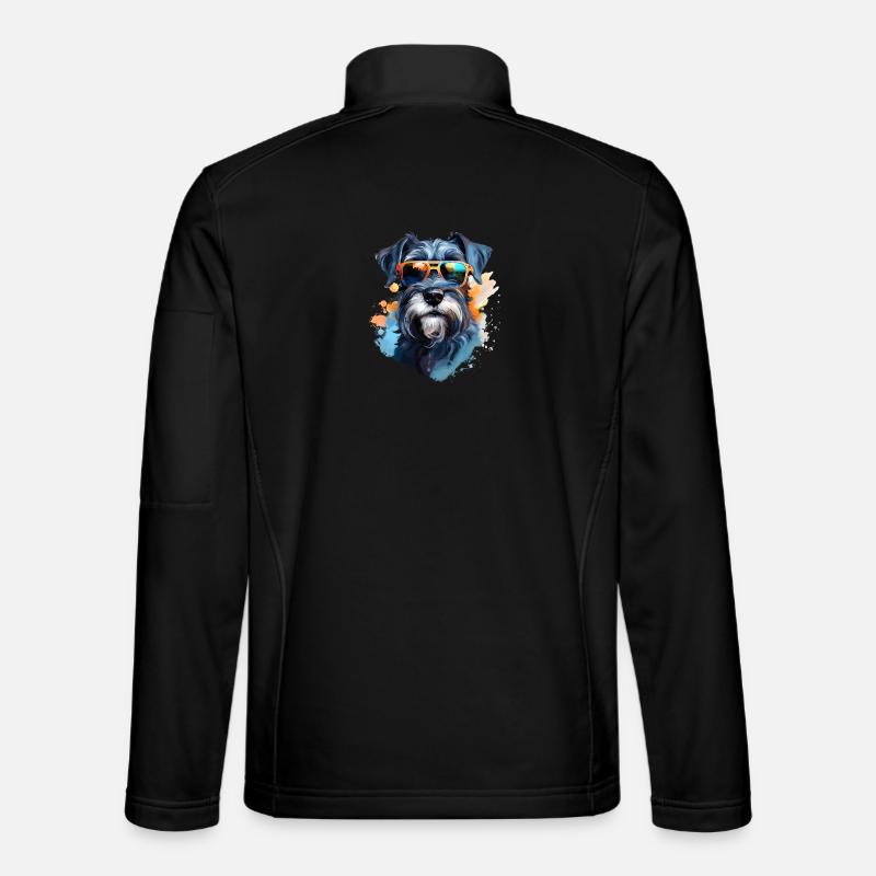 Schnauzer with sunglasses - Unisex Softshell Jacket - black