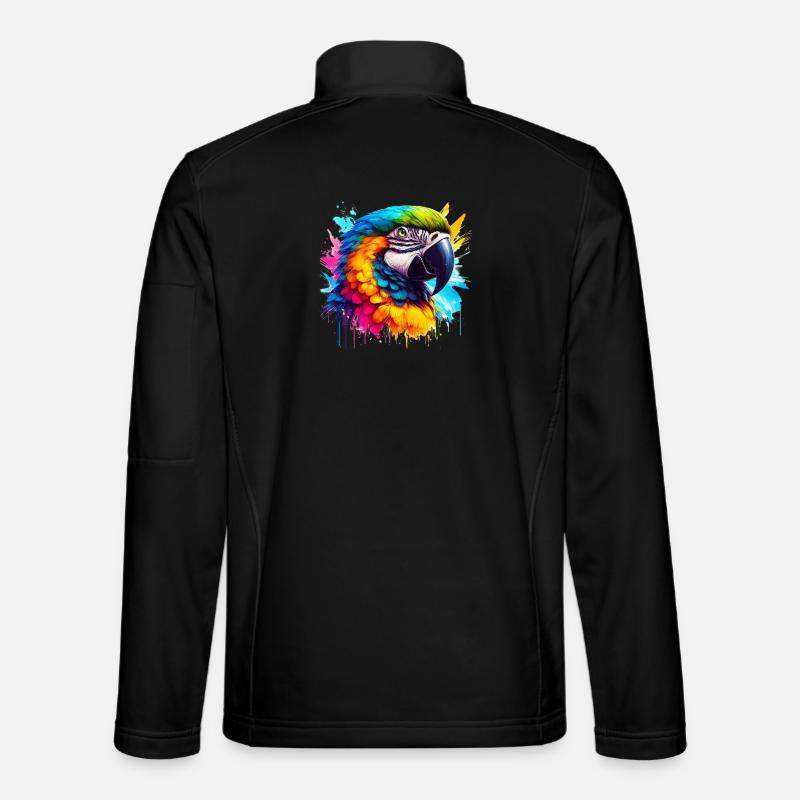 Papagei - Unisex Softshelljacke - Schwarz