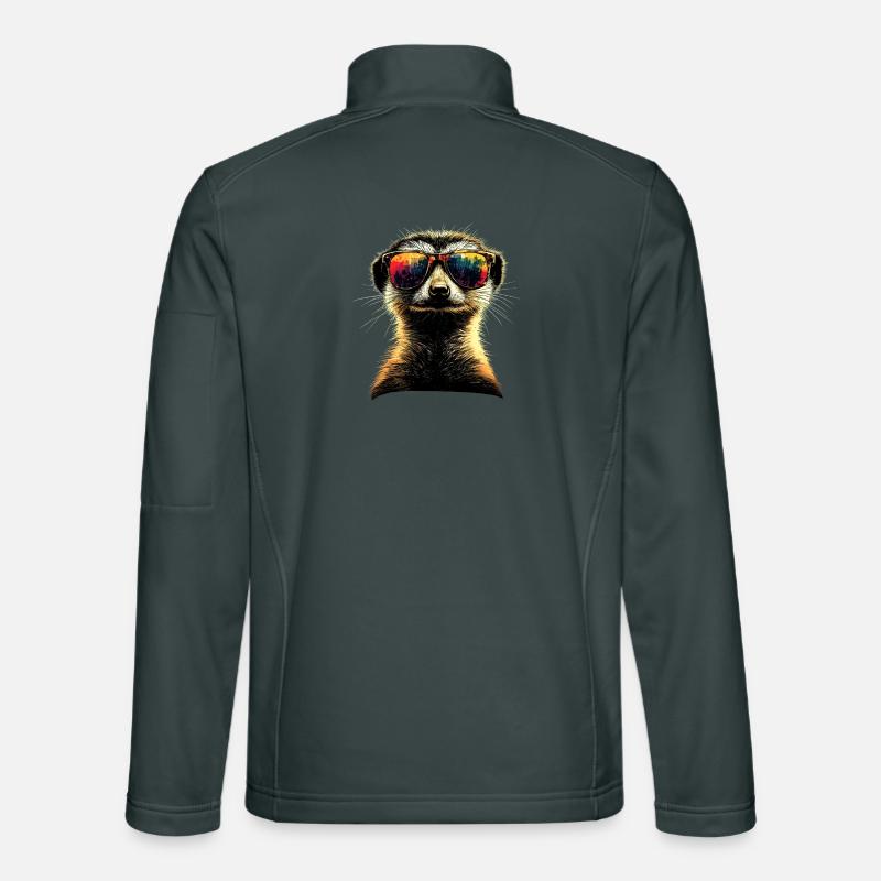 Lunettes de soleil suricate coloré mignon suricate Veste en tissu softshell Unisexe