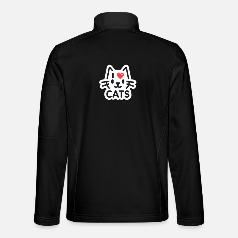 Charming cat love - Unisex Softshell Jacket - black
