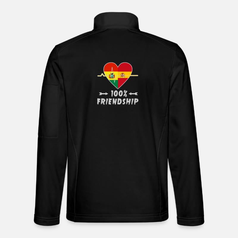 Bolivia and Spain 100% friendship - Unisex Softshell Jacket - black