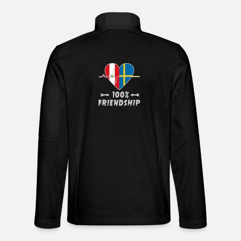 Peru and Sweden 100% friendship - Unisex Softshell Jacket - black