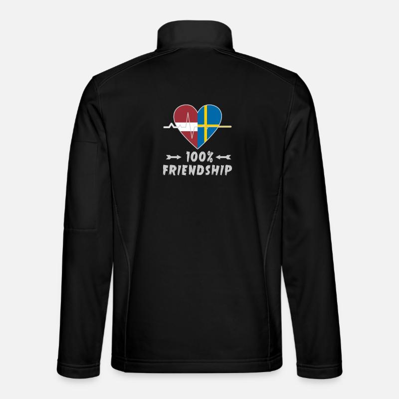 Lettland und Schweden 100% Freundschaft - Unisex Softshelljacke - Schwarz