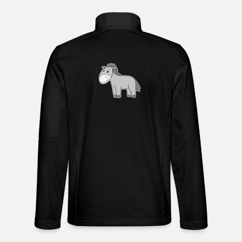 Donkey Motif Toddler - Unisex Softshell Jacket - black