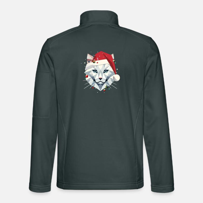 Chat de Noël en tant que Père Noël dans un style moderne Veste en tissu softshell Unisexe