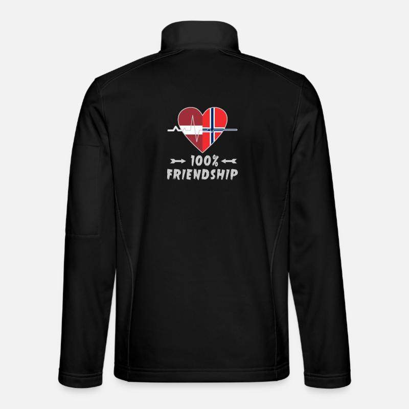 Lettland und Norwegen 100% Freundschaft - Unisex Softshelljacke - Schwarz