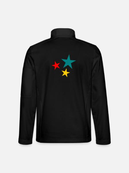 STAR. CHRISTMAS. MERRY CHRISTMAS. MERRY CHRISTMAS - Unisex Softshell Jacket - black - Back
