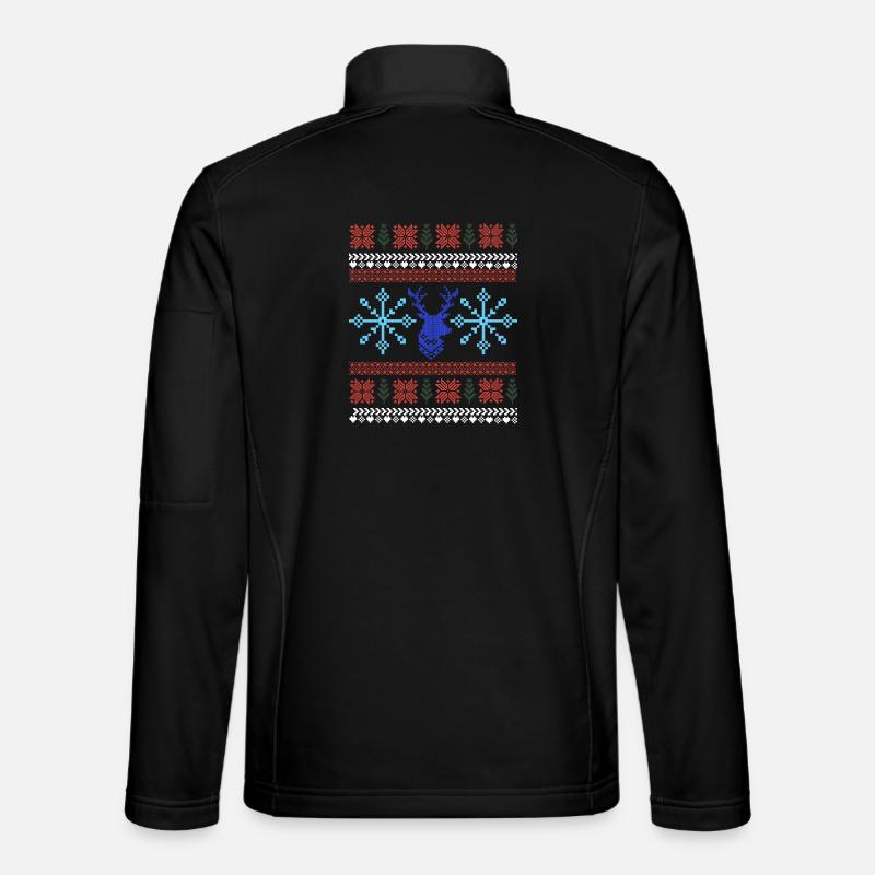 Pixel Christmas Pattern - Unisex Softshell Jacket - black