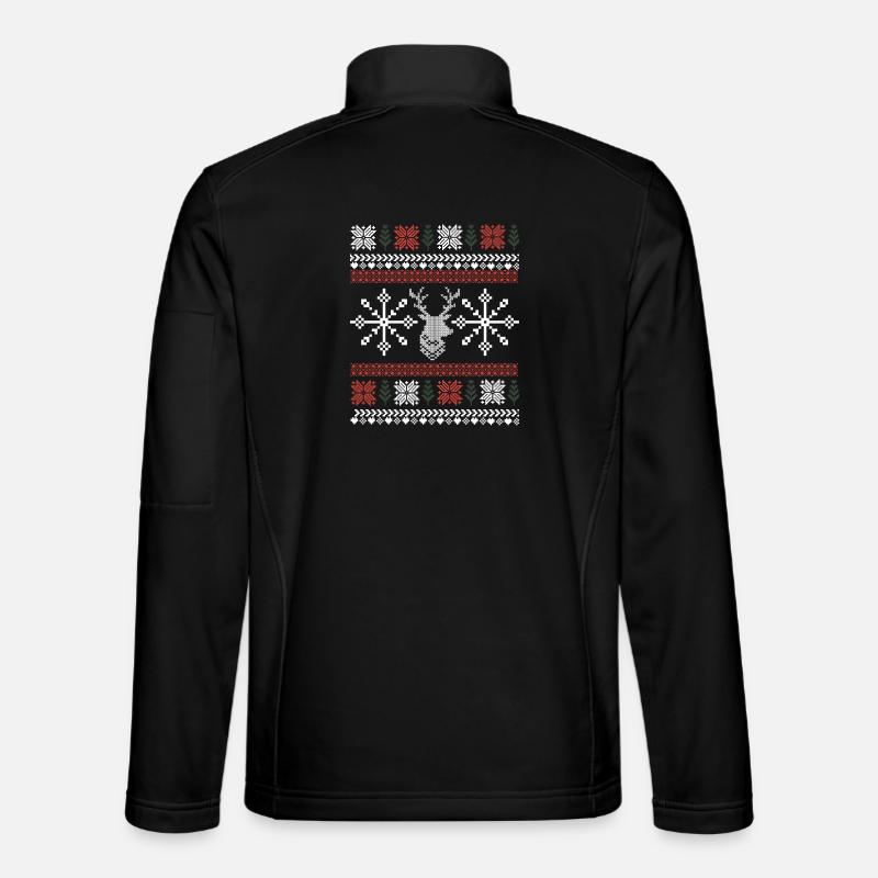 Retro Christmas Pattern - Unisex Softshell Jacket - black