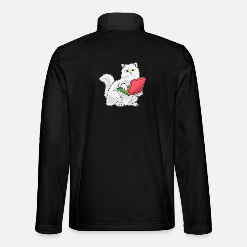 Persische Katze Pizza - Unisex Softshelljacke - Schwarz