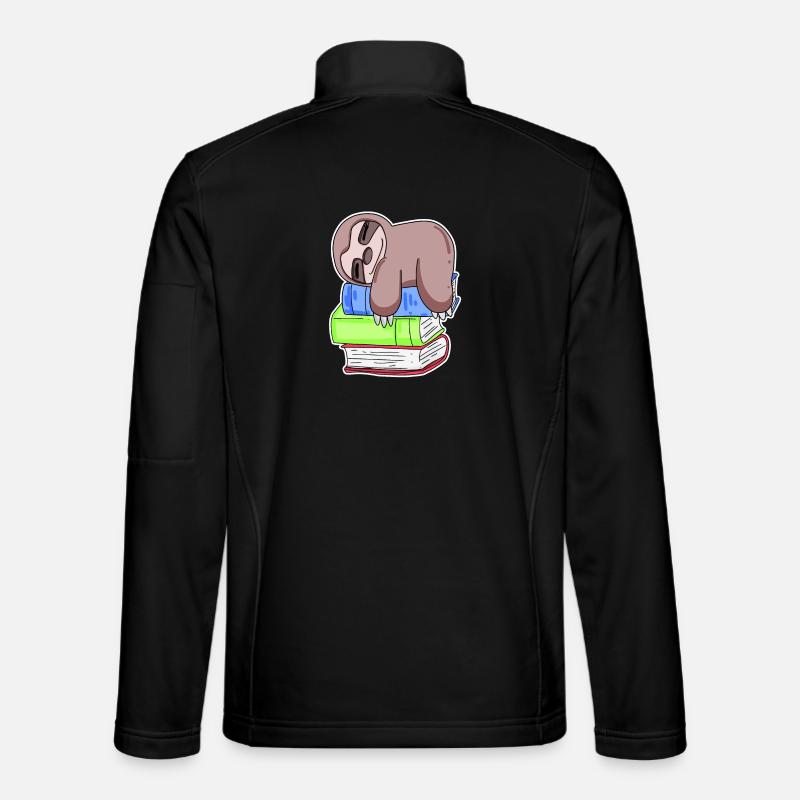Faultier Buch Bücher Lesen - Unisex Softshelljacke - Schwarz