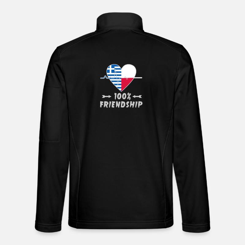Greece and Poland 100% friendship - Unisex Softshell Jacket - black