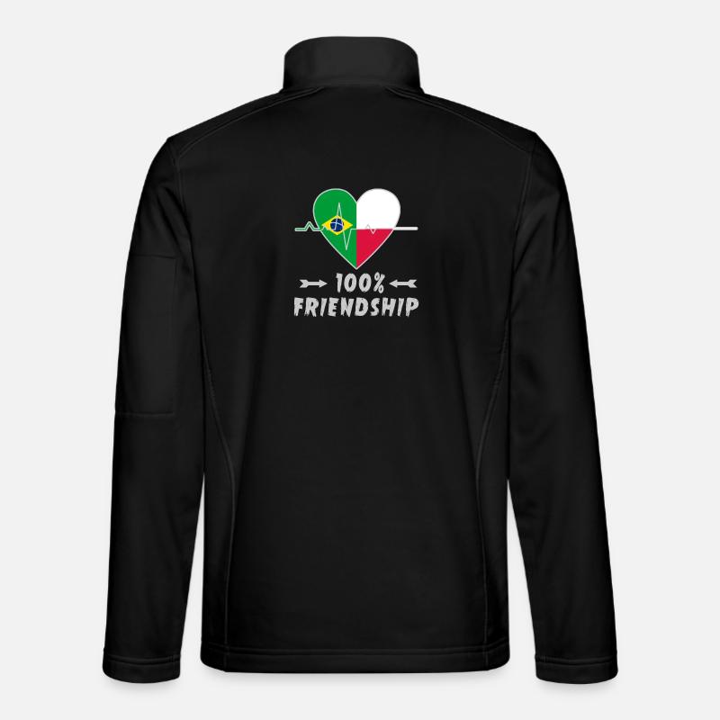 Brazil and Poland 100% friendship - Unisex Softshell Jacket - black
