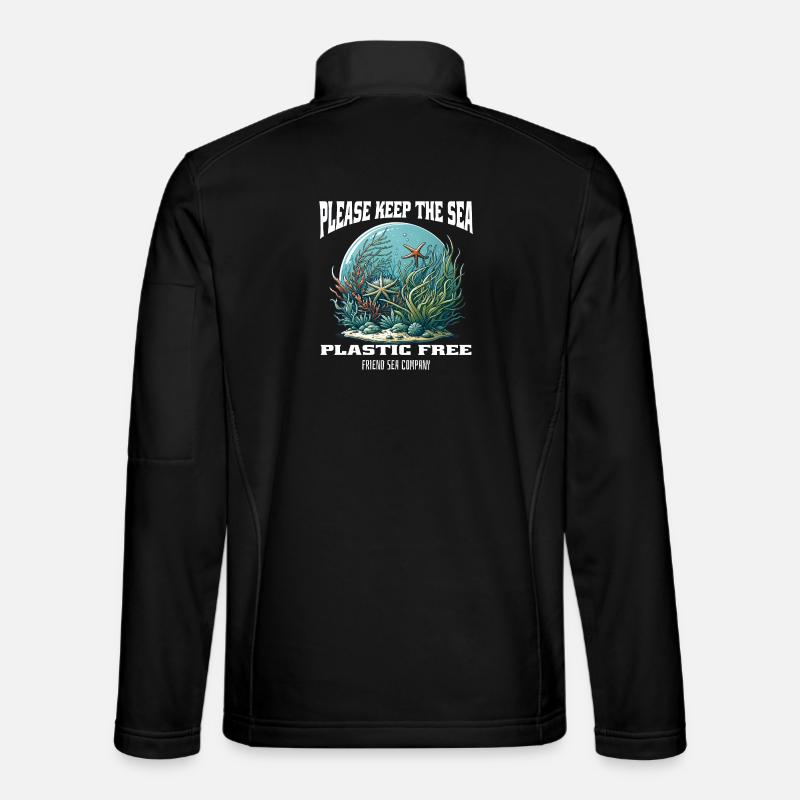 Plastik und Meer - Unisex Softshelljacke - Schwarz