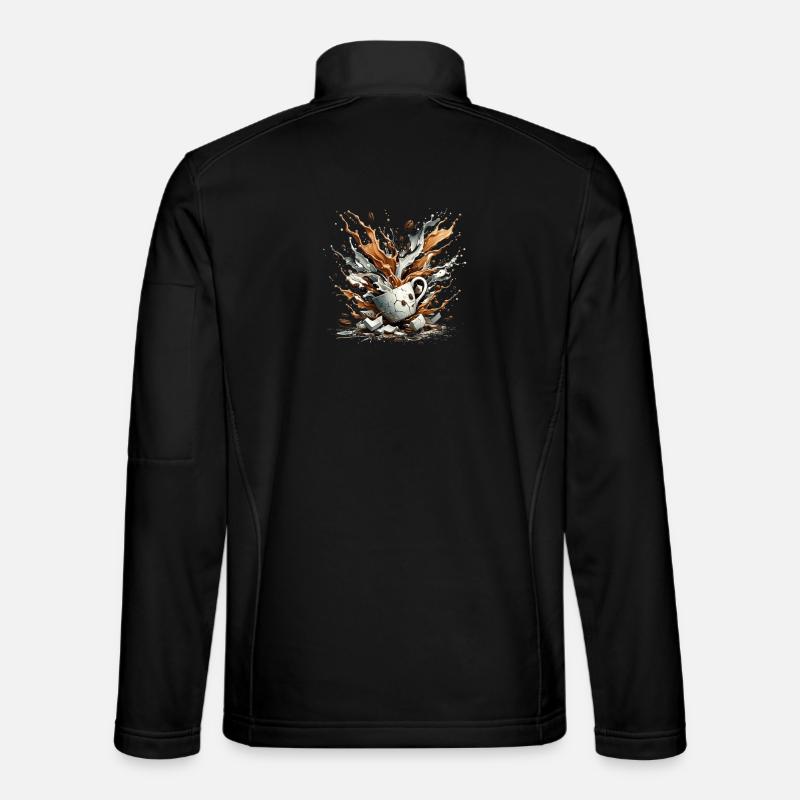 Exploded Coffee - 100 % caféine - Veste en tissu softshell Unisexe - noir