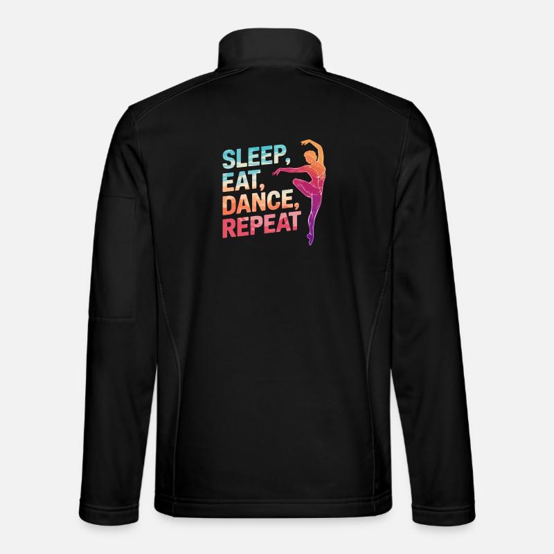 Dormir Manger Danse Répéter - Veste en tissu softshell Unisexe - noir