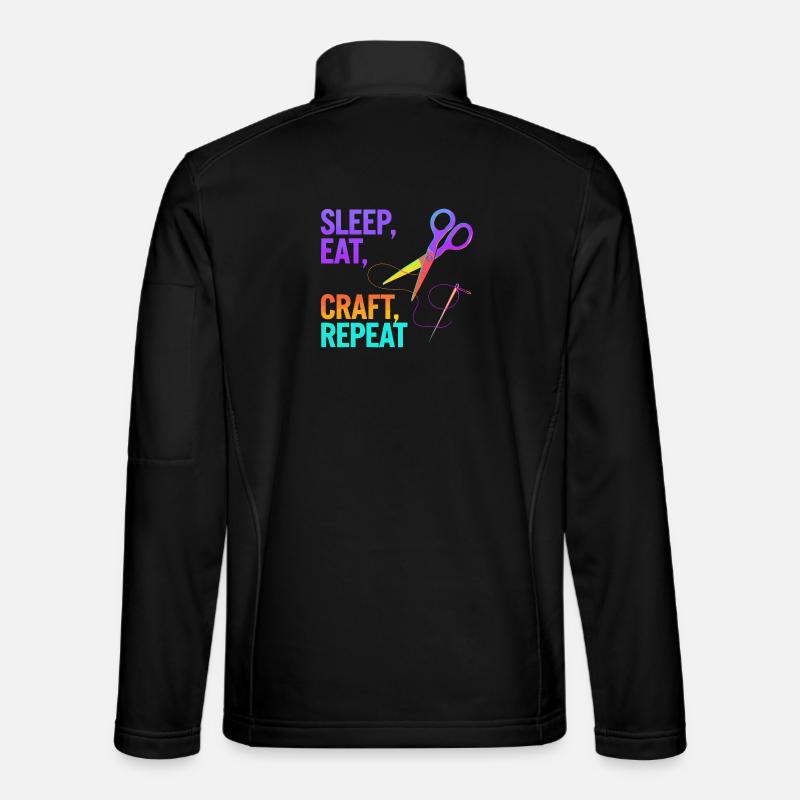 Dormir, manger, bricoler, répéter - Veste en tissu softshell Unisexe - noir