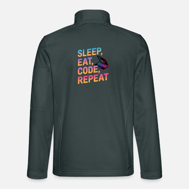 Dormir, manger, coder, répéter Veste en tissu softshell Unisexe