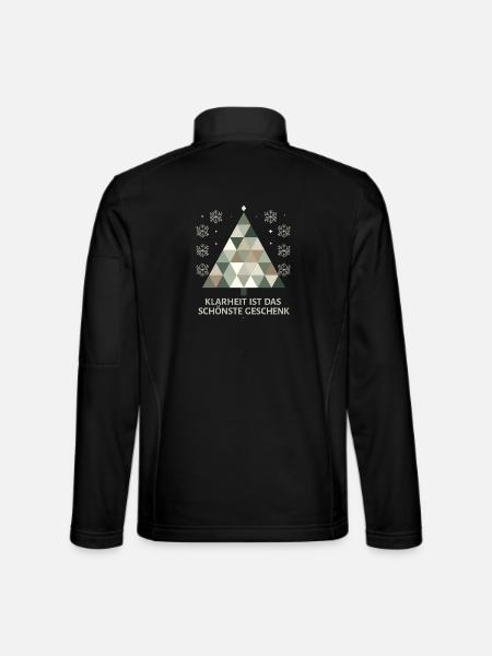 Minimalistischer Weihnachtsbaum: Schlichte Eleganz - Unisex Softshelljacke - Schwarz