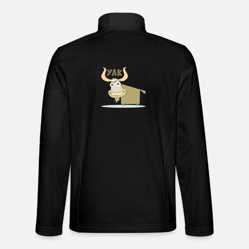Fröhliche und farbenfrohe Illustration eines Yaks Unisex Softshelljacke