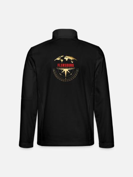 Koordinaten Flensburg - Unisex Softshelljacke - Schwarz - Hinten