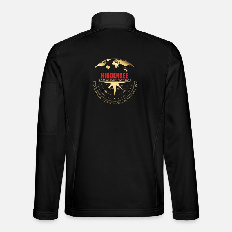 Koordinaten Hiddensee - Unisex Softshelljacke - Schwarz