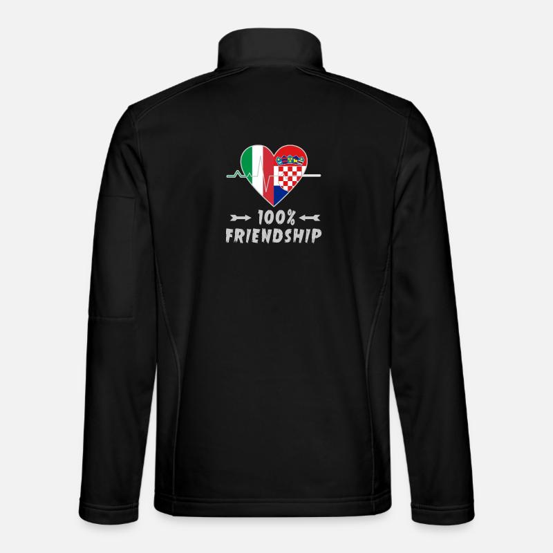 Italy and Croatia 100% friendship - Unisex Softshell Jacket - black