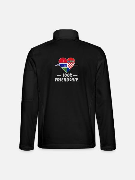 Gambia und Kroatien 100% Freundschaft - Unisex Softshelljacke - Schwarz