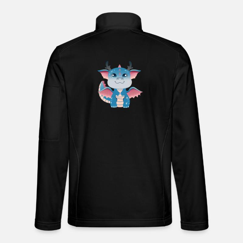 Azure Dragonling Charm - Unisex Softshell Jacket - black