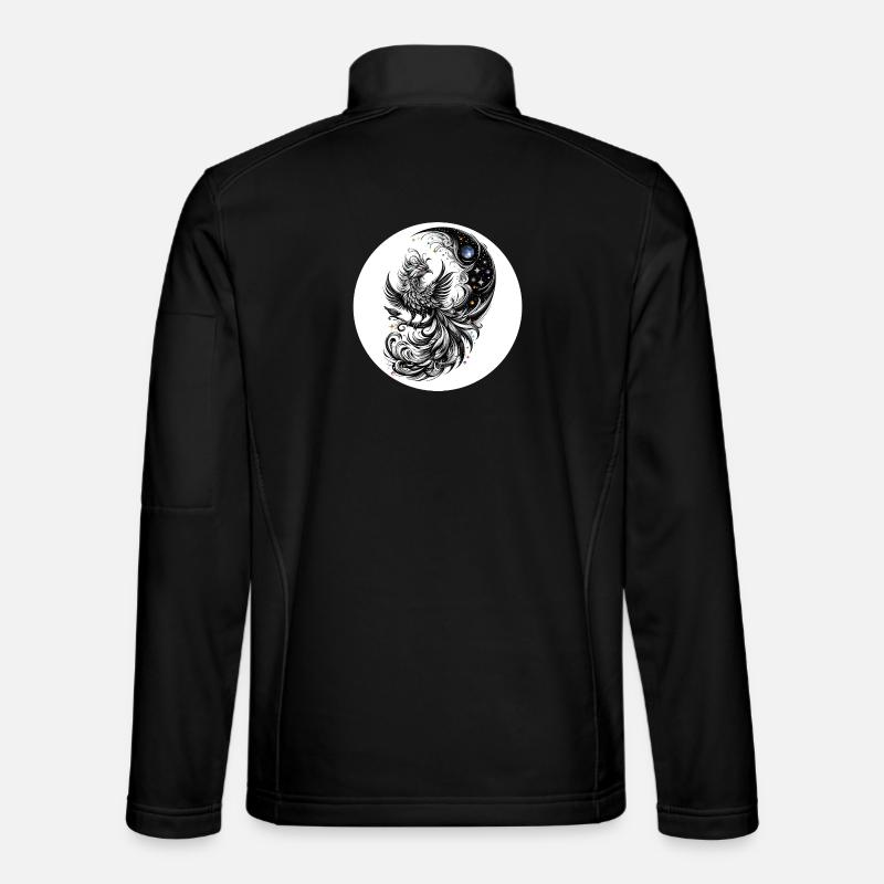 Comet Phoenix in the Moon Circle - Unisex Softshell Jacket - black