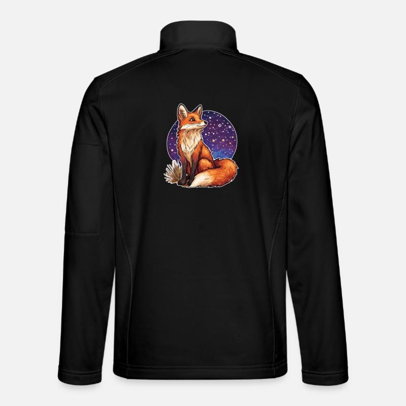 Fuchs und Sternenhimmel Unisex Softshelljacke