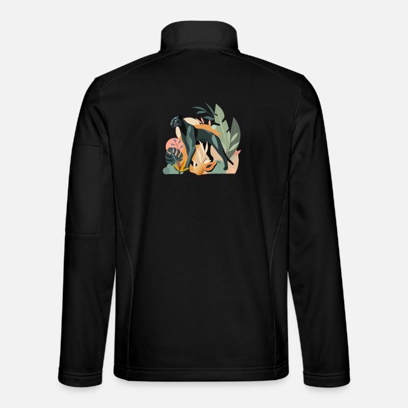 Panther im Dschungel - Stilvolle Tierillustration - Unisex Softshelljacke - Schwarz