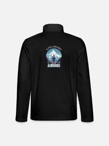 Alpen Liebhaber - Almjunkie - Unisex Softshelljacke - Schwarz