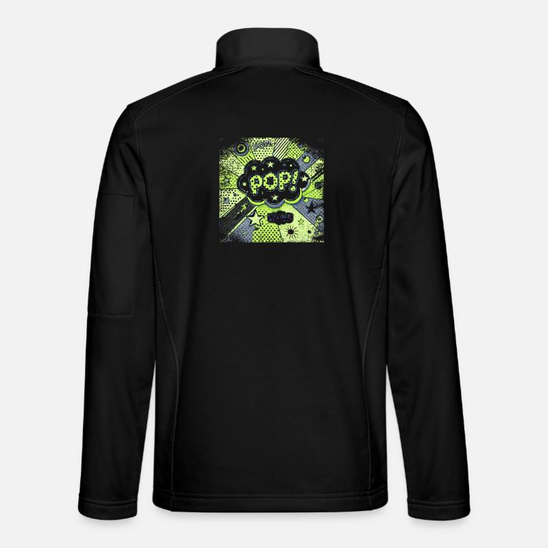 Pop Art GREEN - Unisex Softshell Jacket - black